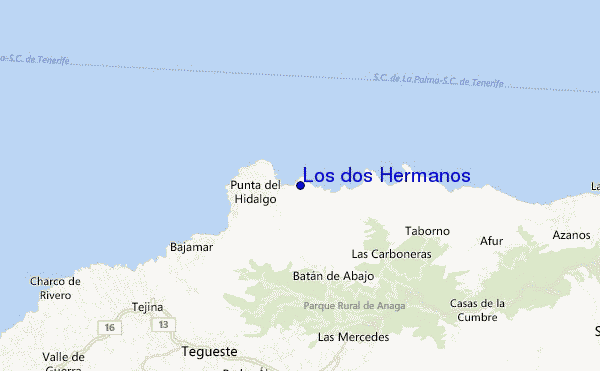 locatiekaart van Los dos Hermanos