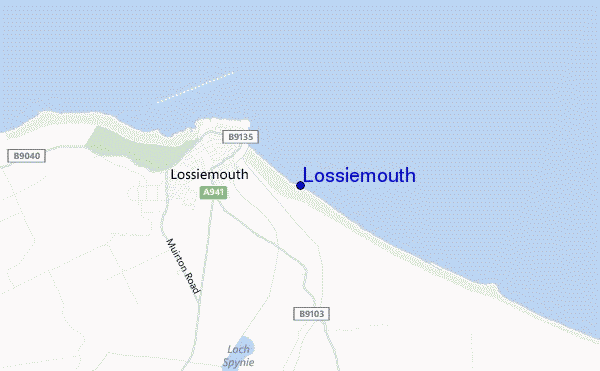locatiekaart van Lossiemouth