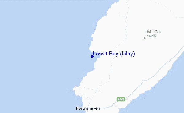locatiekaart van Lossit Bay (Islay)