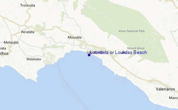 locatiekaart van Lourdata or Lourdas Beach