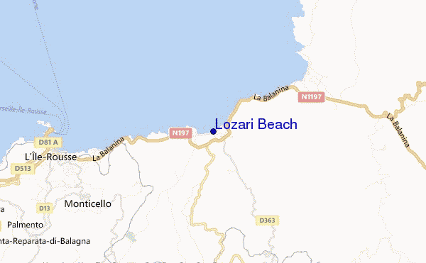 locatiekaart van Lozari Beach