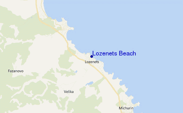 locatiekaart van Lozenets Beach