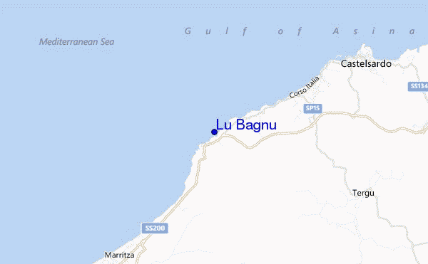 locatiekaart van Lu Bagnu