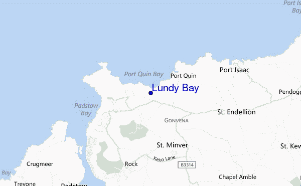 locatiekaart van Lundy Bay