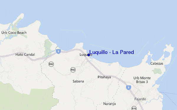 locatiekaart van Luquillo - La Pared