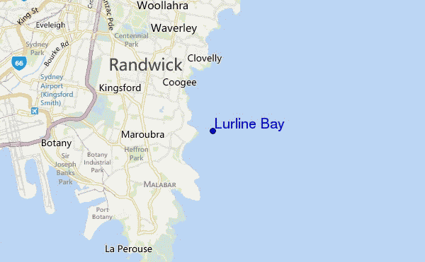 locatiekaart van Lurline Bay