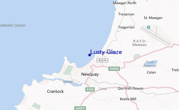 locatiekaart van Lusty Glaze