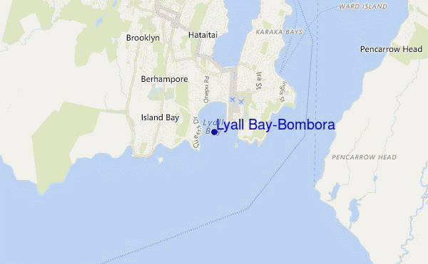 locatiekaart van Lyall Bay-Bombora