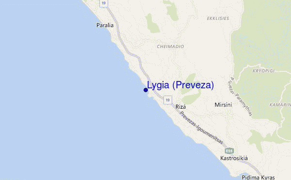 locatiekaart van Lygia (Preveza)