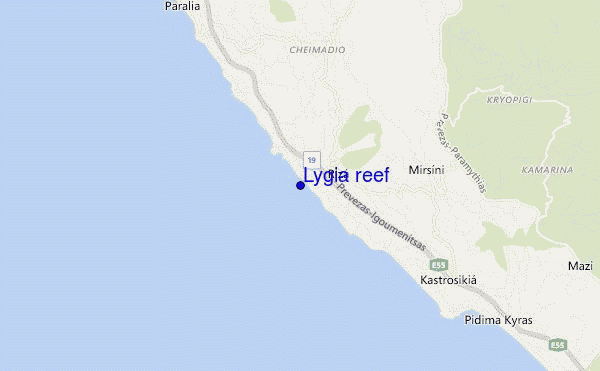 locatiekaart van Lygia reef