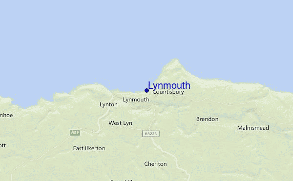 locatiekaart van Lynmouth