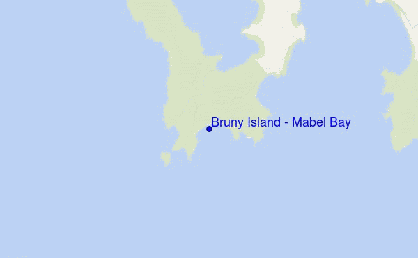 locatiekaart van Bruny Island - Mabel Bay