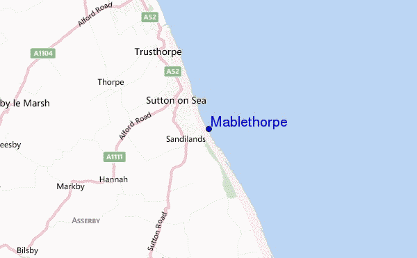 locatiekaart van Mablethorpe