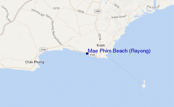 locatiekaart van Mae Phim Beach (Rayong)