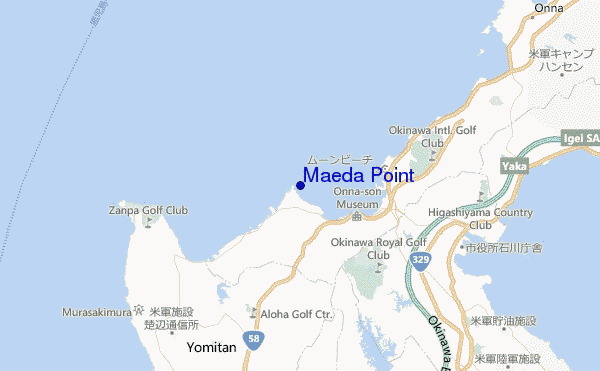 locatiekaart van Maeda Point