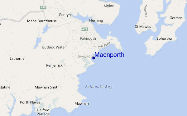 locatiekaart van Maenporth