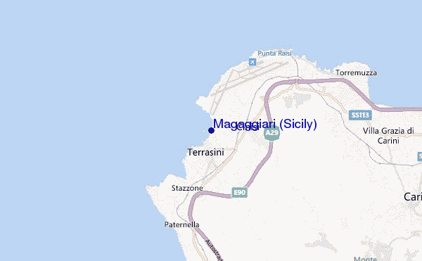 locatiekaart van Magaggiari (Sicily)