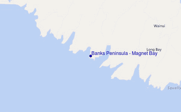 locatiekaart van Banks Peninsula - Magnet Bay
