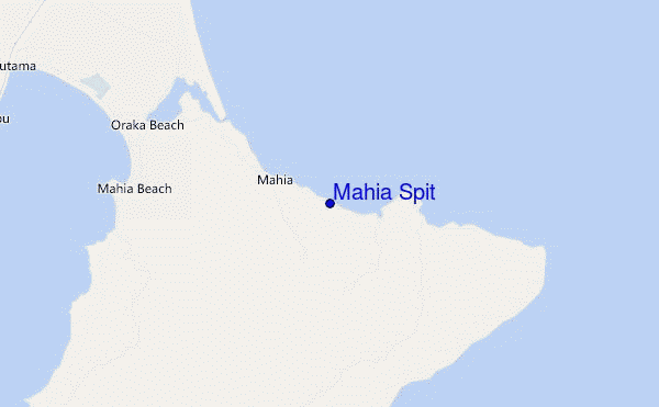 locatiekaart van Mahia Spit