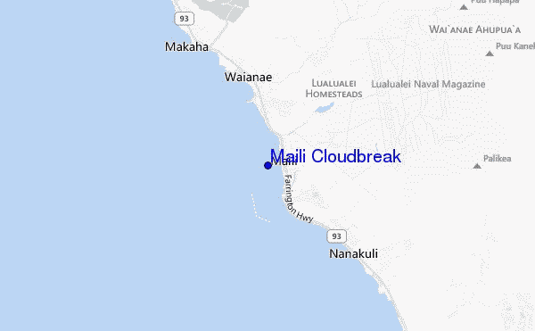 locatiekaart van Maili Cloudbreak