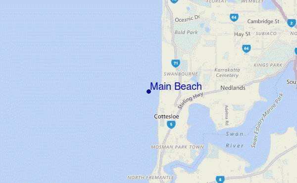locatiekaart van Main Beach