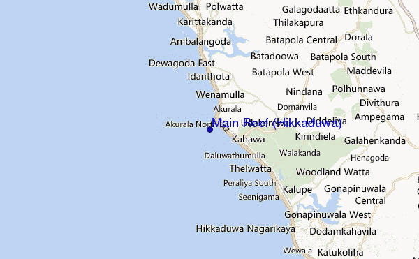 locatiekaart van Main Reef (Hikkaduwa)