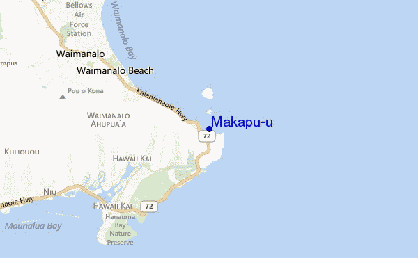 locatiekaart van Makapu'u