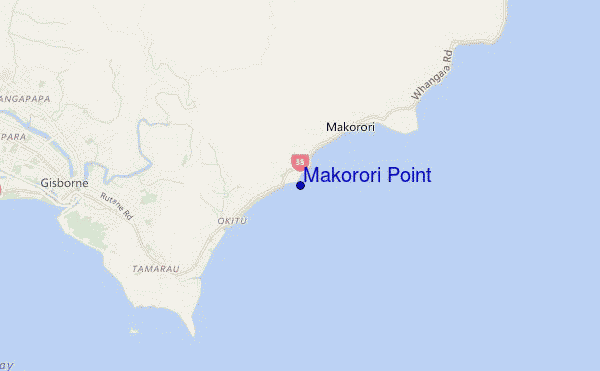 locatiekaart van Makorori Point