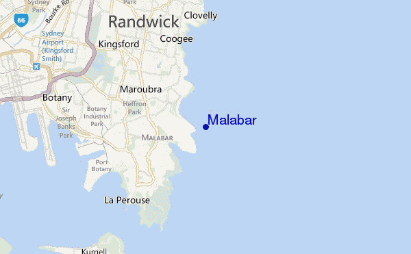 locatiekaart van Malabar