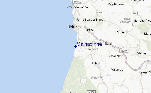 locatiekaart van Malhadinha