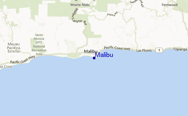 locatiekaart van Malibu