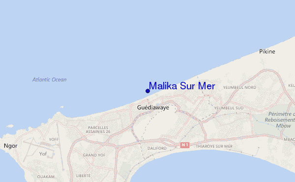 locatiekaart van Malika Sur Mer
