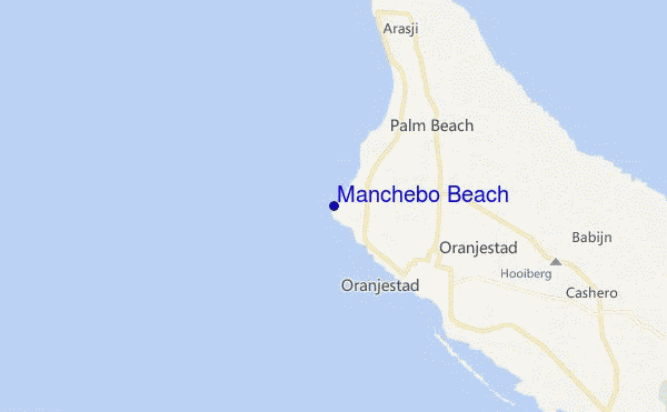 locatiekaart van Manchebo Beach