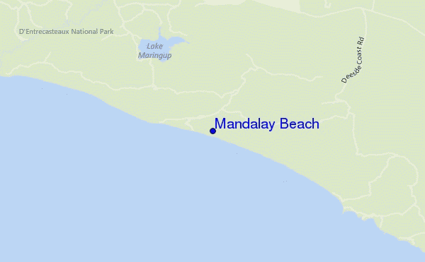 locatiekaart van Mandalay Beach