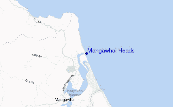 locatiekaart van Mangawhai Heads
