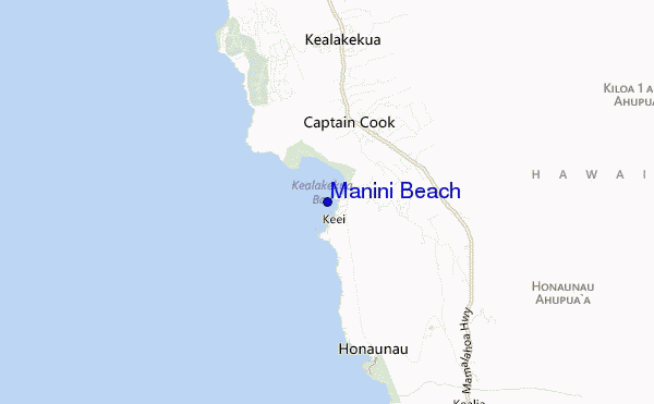 locatiekaart van Manini Beach