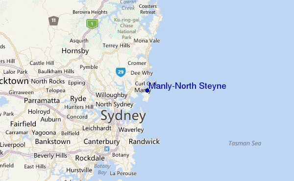 Manly-North Steyne Location Map