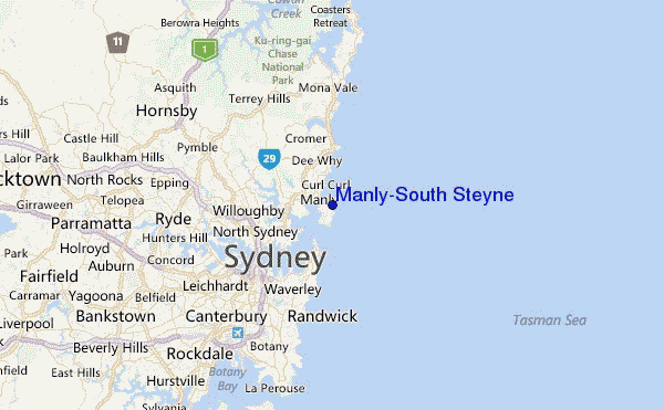 Manly-South Steyne Location Map