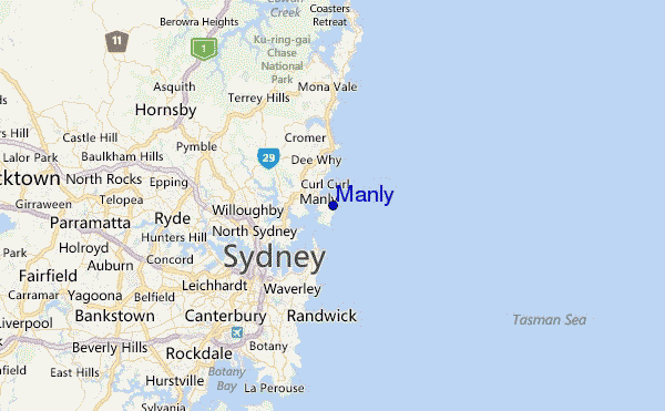 Manly Location Map