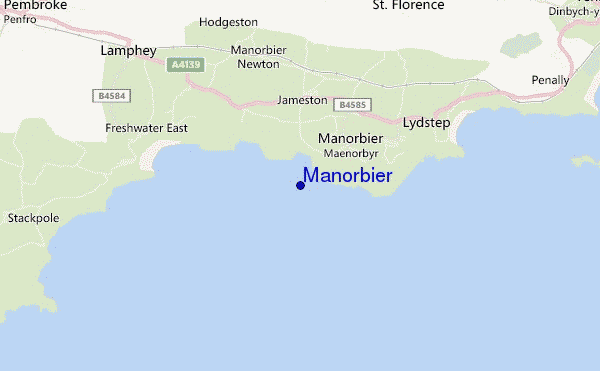 locatiekaart van Manorbier