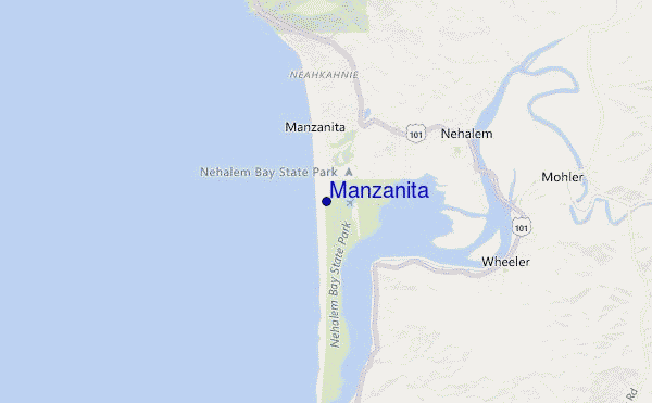 locatiekaart van Manzanita