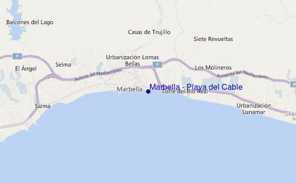 locatiekaart van Marbella - Playa del Cable