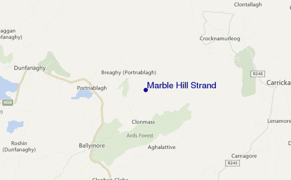 locatiekaart van Marble Hill Strand
