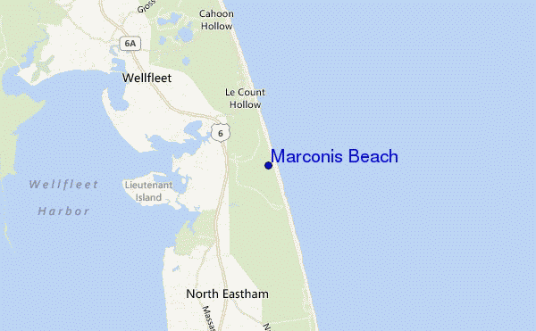 locatiekaart van Marconis Beach