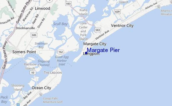 locatiekaart van Margate Pier