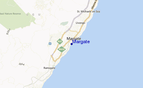 locatiekaart van Margate