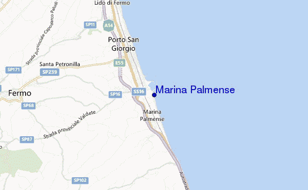locatiekaart van Marina Palmense