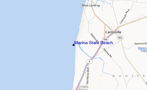 locatiekaart van Marina State Beach
