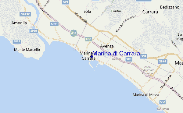 locatiekaart van Marina di Carrara
