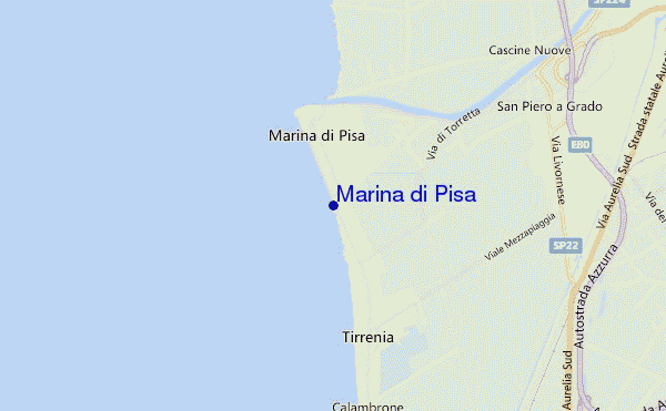 locatiekaart van Marina di Pisa